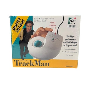 Logitech TrackMan Ergonomic Mouse Model 4095 – Vintage Sealed Serial & MousePort