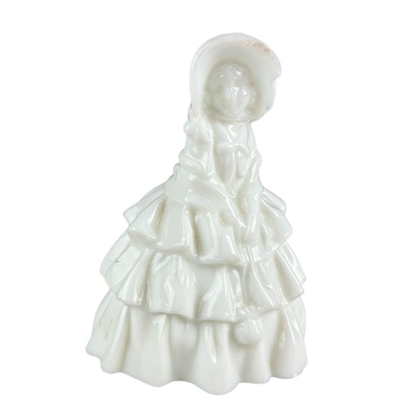 Vintage Boyd Art Glass Louise Colonial Woman Figurine White