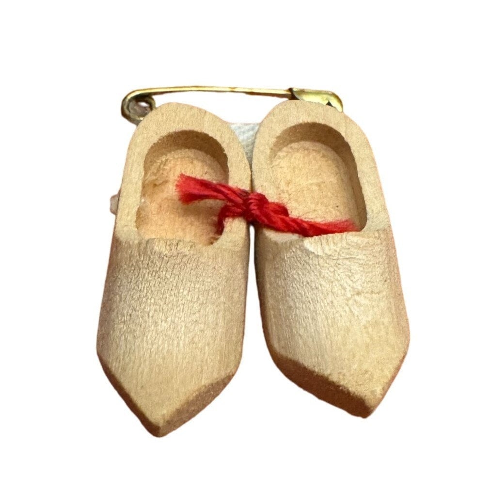 Pin Head Clogs Miniature Wooden Clogs Pin Dutch Souvenir Handcrafted Vintage ...