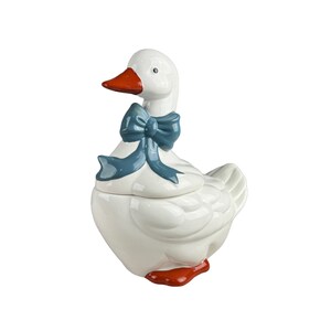 Vintage Mother Goose Duck Ceramic Cookie Jar Canister Cottagecore