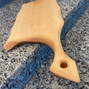 Double-Sided Wood Cutting/Serving Board with Handle (Food Safe)
