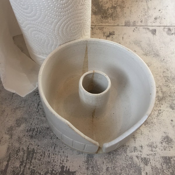 White Ceramic Kitchen Paper Towel Holder, Countertop Paper Towel Holder