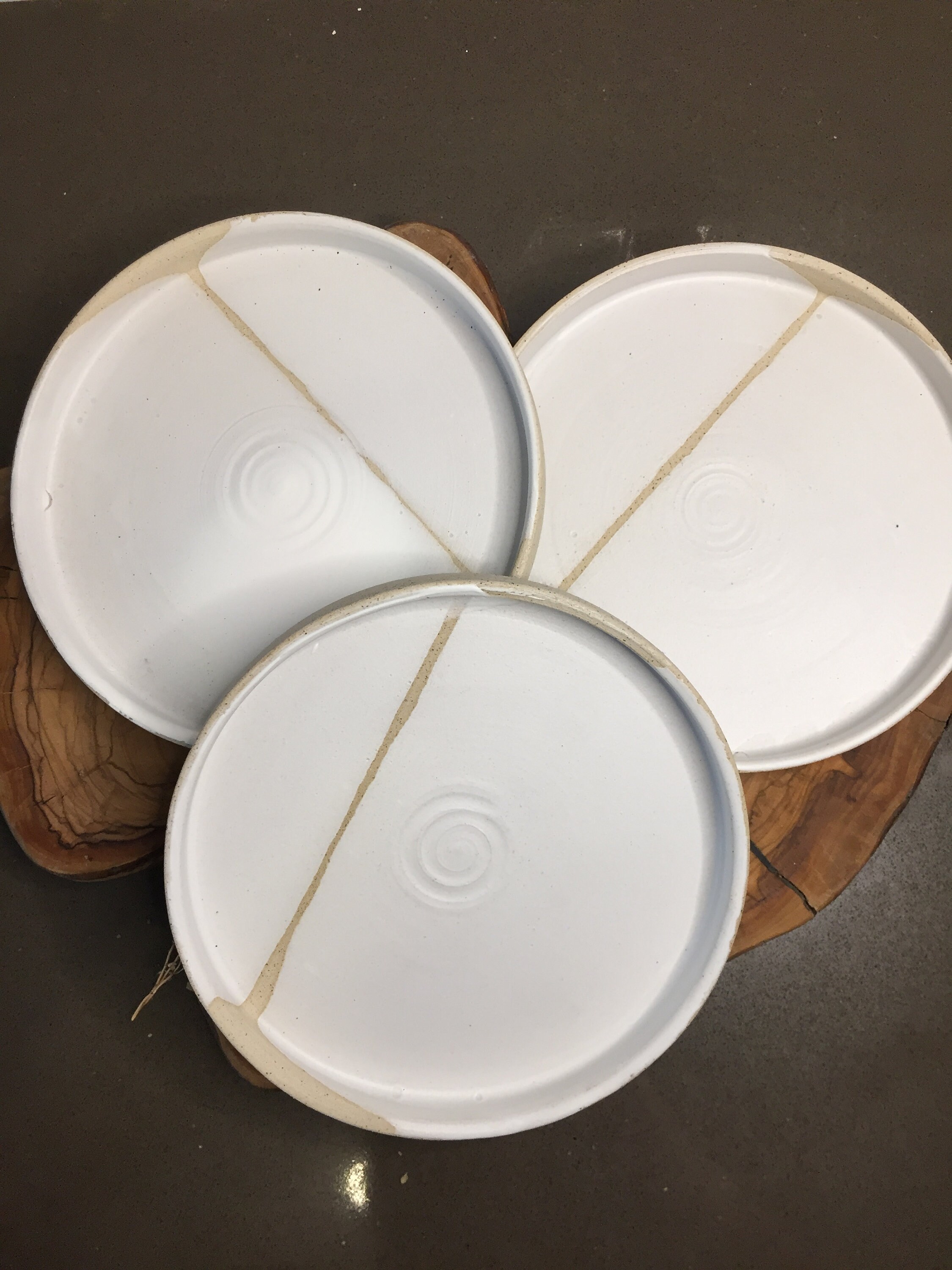 Small White Ceramic Bread Plates White Matte Pottery Cake Etsy