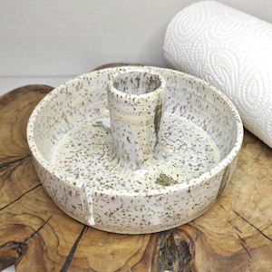 Kitchen Paper Towel Holder, White Speckled Paper Towel Holder, Ceramic Kitchen Paper Towel Holder, Countertop Holder