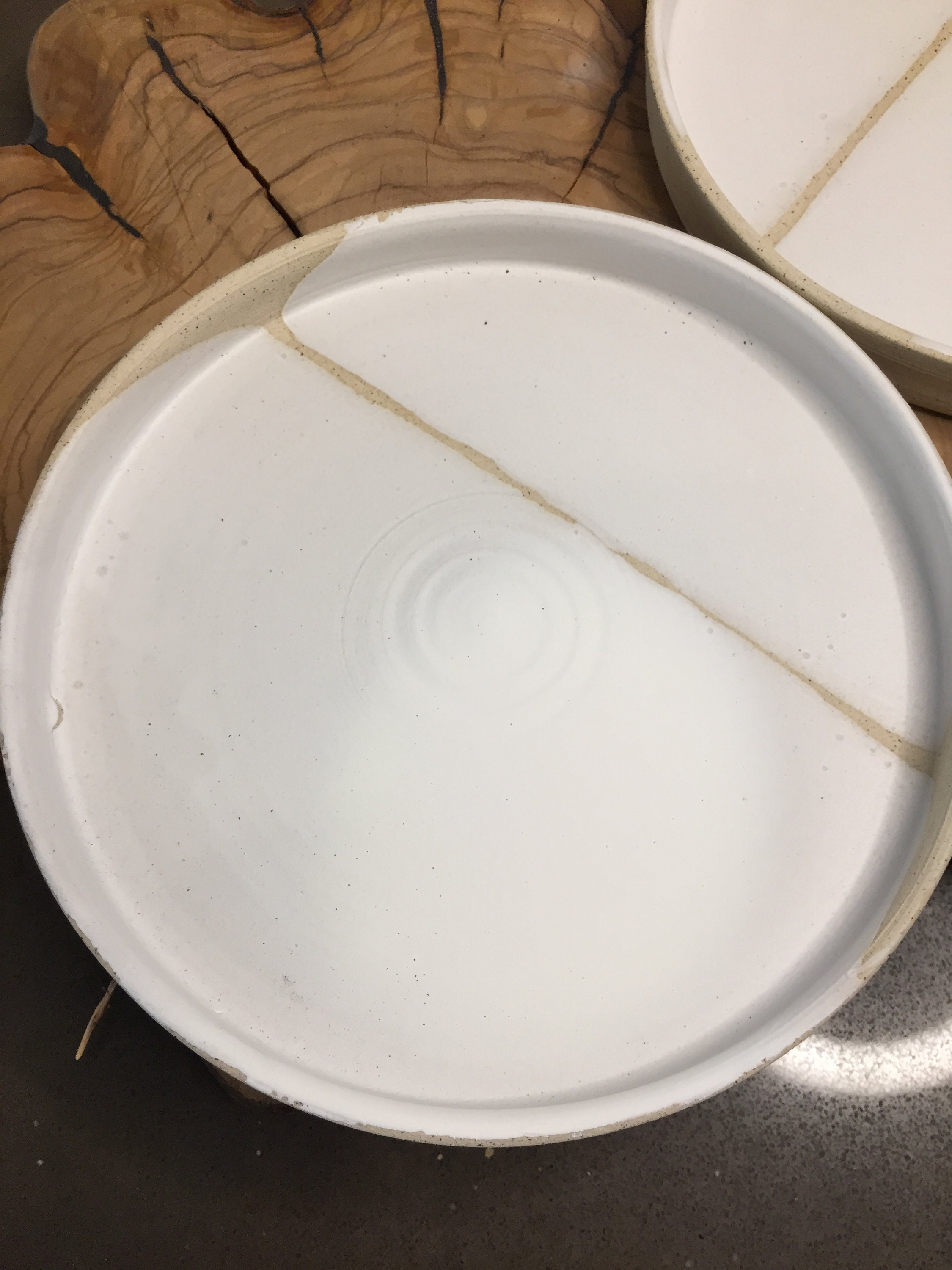 Small White Ceramic Bread Plates White Matte Pottery Cake Etsy