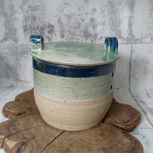 Green and Blue Garlic Keeper, Green and Blue Onion Keeper - Kitchen Storage