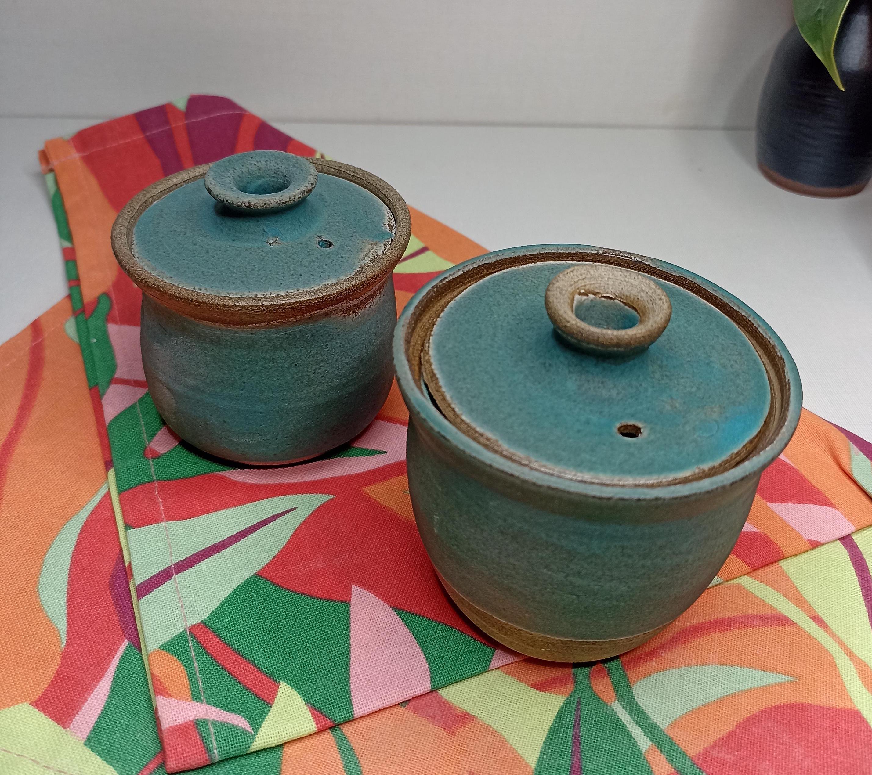 Coddler per uova turchese opaco, Coddler per uova in ceramica turchese opaco, uova coddled per colazione