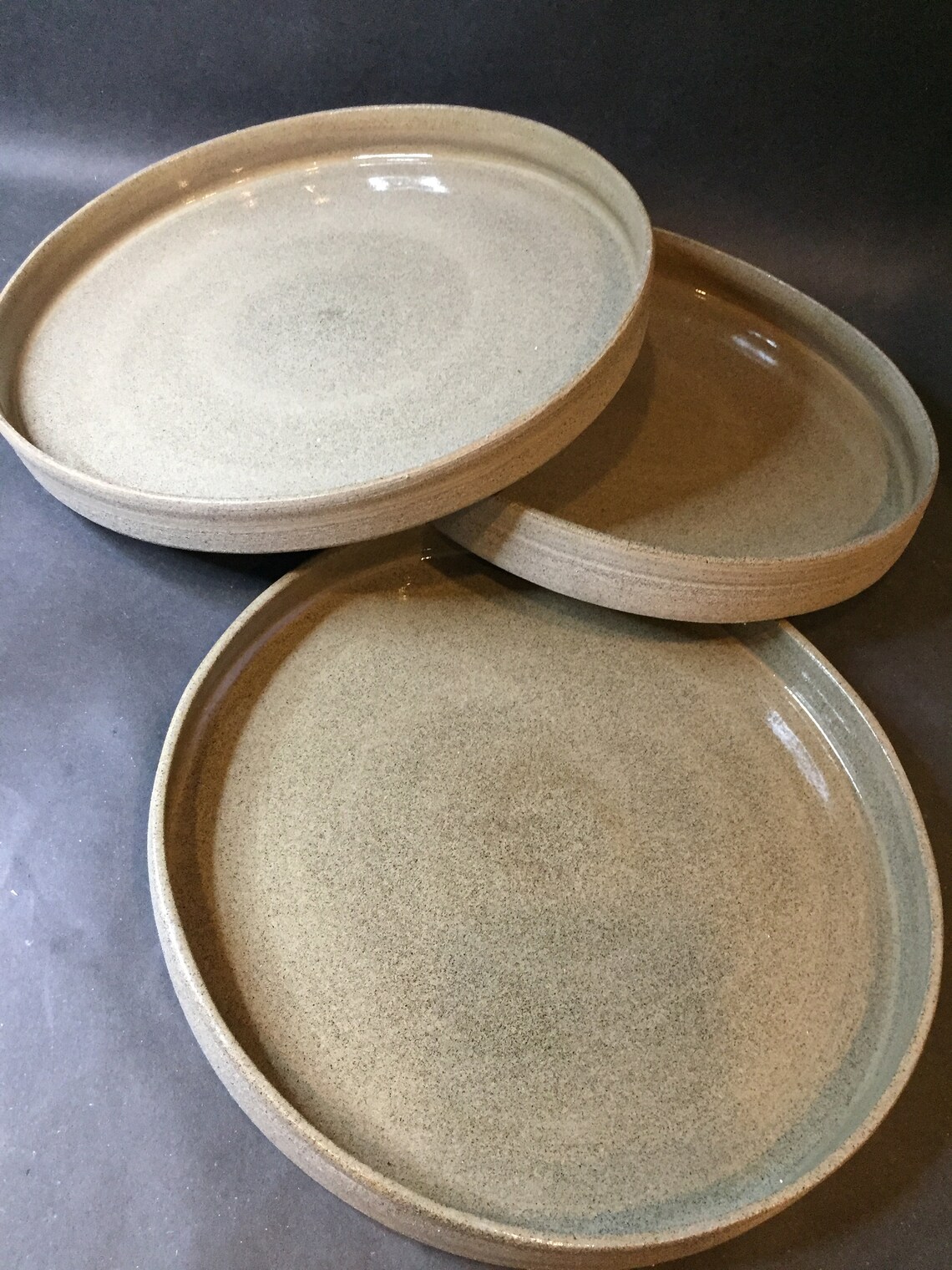 Gray Dinner and Side Plate Set Ceramic Dinner Set Gray Side Etsy