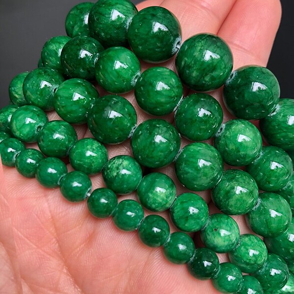 Jade Stone, Chalcedony AAA+ High Quality. Natural Stone Beads for Jewelry Making. DIY Bracelet, Necklace Material. Big Size. Big Bead