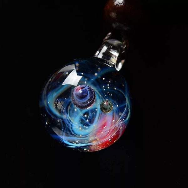 Galaxy Necklace for Women Long. Planets and Nebula. Solar System Necklace. Best Friend Gifts. Space Clouds in Glass Pendant. Cosmos,