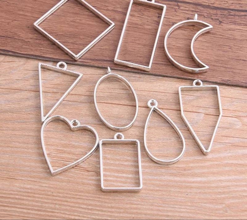Resin Mold Pendant Frames. 10 Pcs Mixed Lot. DIY Love Findings Etsy