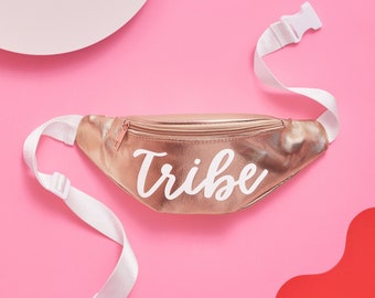 Bachelorette Party Bride Tribe Fanny Pack - 1 Tribe Bag | Rose Gold Bridal Shower Decorations, Bride to Be Gift, Bach Favor