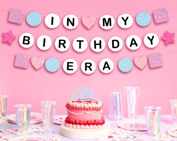 xo, Fetti In My Birthday Era Banner 5 Ft | Eras Birthday Party Decoration, Bday Photo Booth Backdrop, HBD Sign Friendship Bracelet Supplies