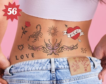 xo, Fetti Realistic Temporary Tattoos - 28 Styles | Fake Tat, Bachelorette Favors, Birthday Party Decor, Festival Accessory, Halloween