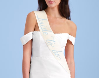 xo, Fetti Bride To Be Sash – 1 Cream + Blue Sash | Something Blue Bachelorette Party, Bridal Shower, Last Toast On The Coast, Coastal Bach,