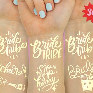 Bachelorette Tattoos | Bachelorette Party Favor | Bachelorette Party Decoration | Bride Tribe | Bride Gift | Temporary Hen Party Tattoos