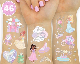 xo, Fetti Princess Party Temporary Tattoos - 46 Styles | Unircorn Birthday Decorations, Girl Baby Shower Supplies, Magic Fairy Theme Favor