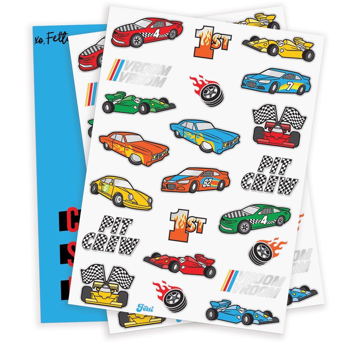 Race Car Party Supplies Temporary Tattoos 44 Glitter Styles Etsy