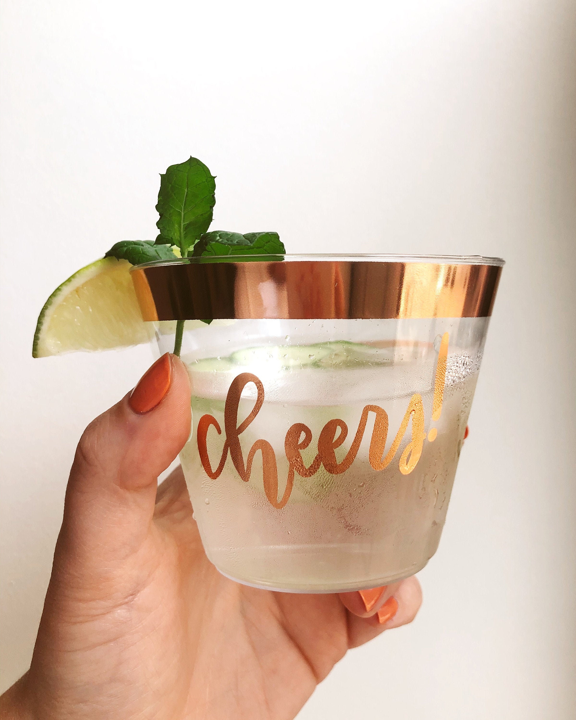 Rose Gold Cheers Cups 50 Count 9 Oz Wedding Bachelorette Etsy