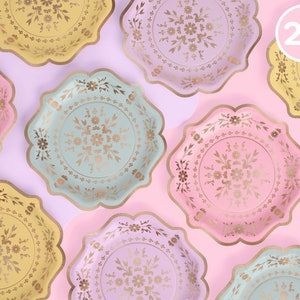 xo, Fetti Pastel China Plates - 24 pack, 9&quot; | Birthday Party Decorations, Bachelorette Garden Party, Easter Party, Cool Plates, Tea Partea