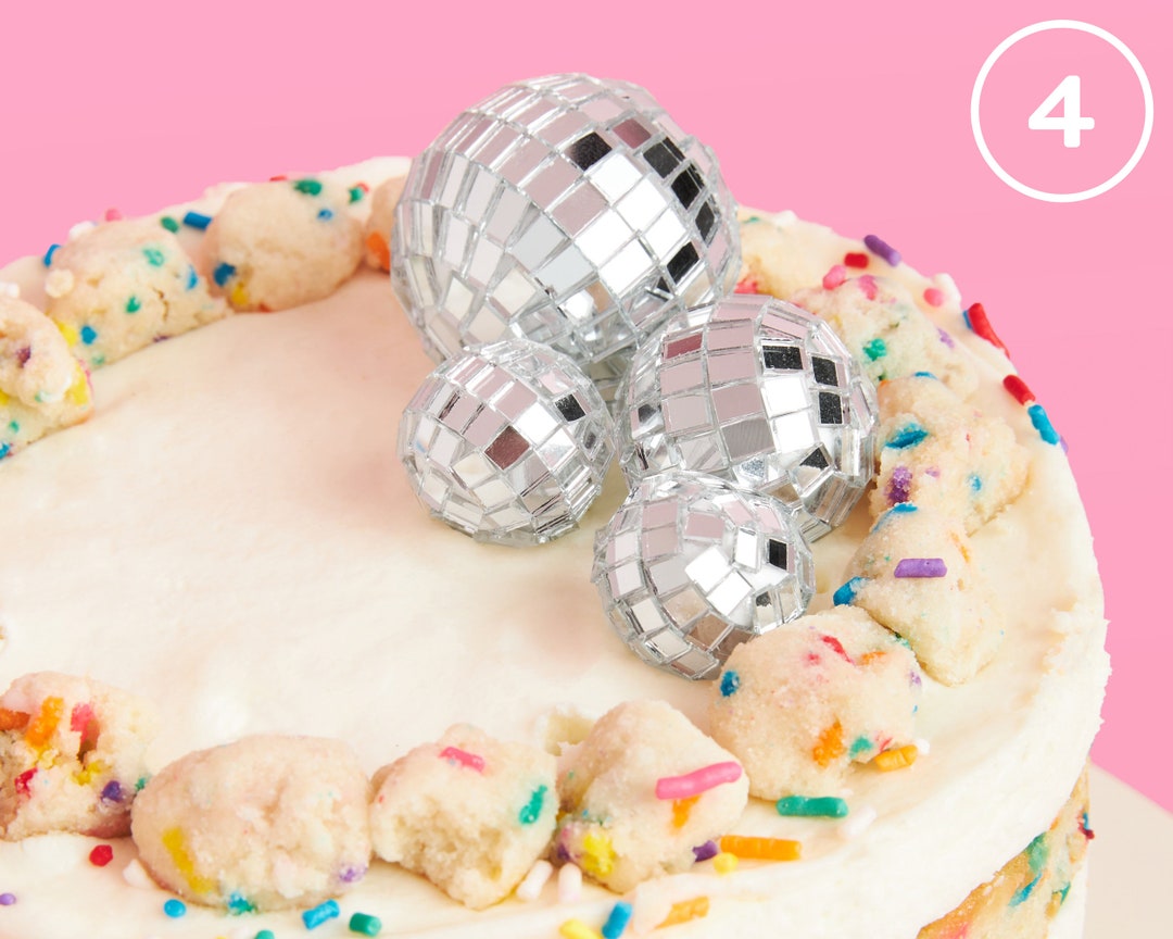 Xo, Fetti Disco Ball Mini Cake Topper - 4 Pieces | Eras
