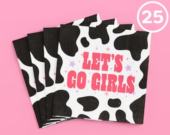 Let's Go Girls Napkins - 3-ply, 25 pcs | Last Rodeo Bachelorette Party Decorations, Nashville Supplies, Cowgirl Bride, Rodeo Birthday Party