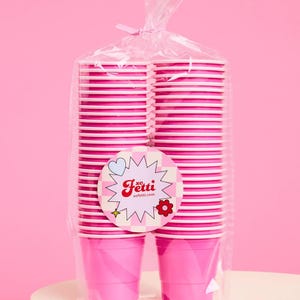 Pink Shot Glasses Party Decorations - 50 Matte Pink Plastic Shot Cups | Bachelorette Party, Birthday Party, Party Favors, Decorations