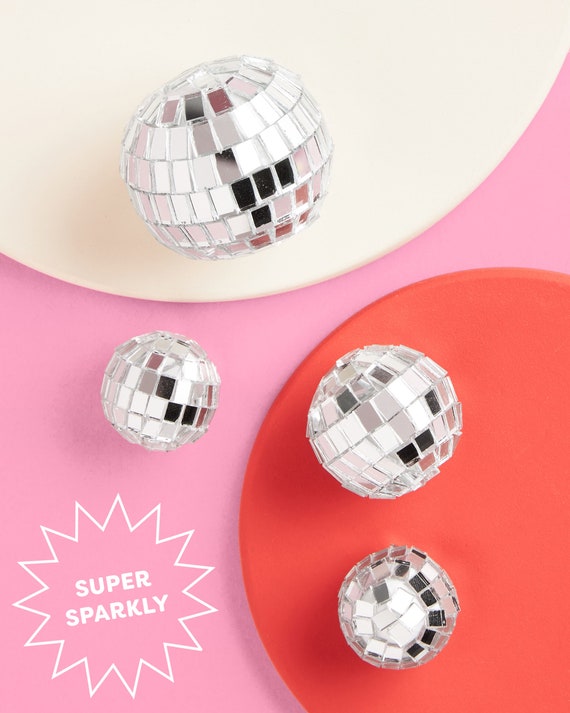 Xo, Fetti Disco Ball Mini Cake Topper - 4 Pieces | Eras