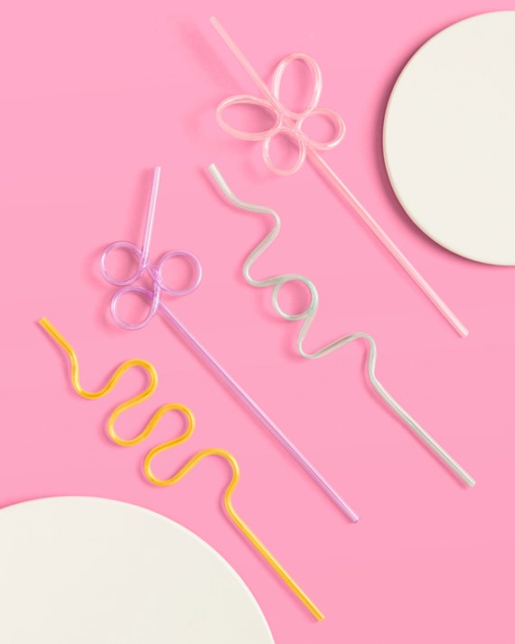 Pink Disco Straws - 16 reusable straws