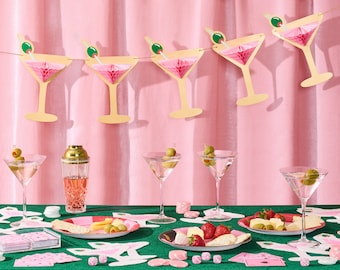 xo, Fetti Martini 3D Pop Up Gold Foil Banner - 5 Ft. | Bachelorette Decoration, Birthday Party Sign, Casino Decor, Vegas Cocktail Backdrop