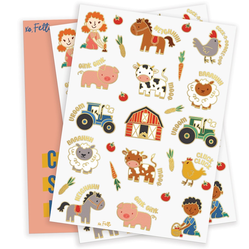 Horse 30 Glitter Styles Tractor Trailer Farm Party Supplies Temporary Tattoos Sheep Cow Petting Zoo Barnyard Animals