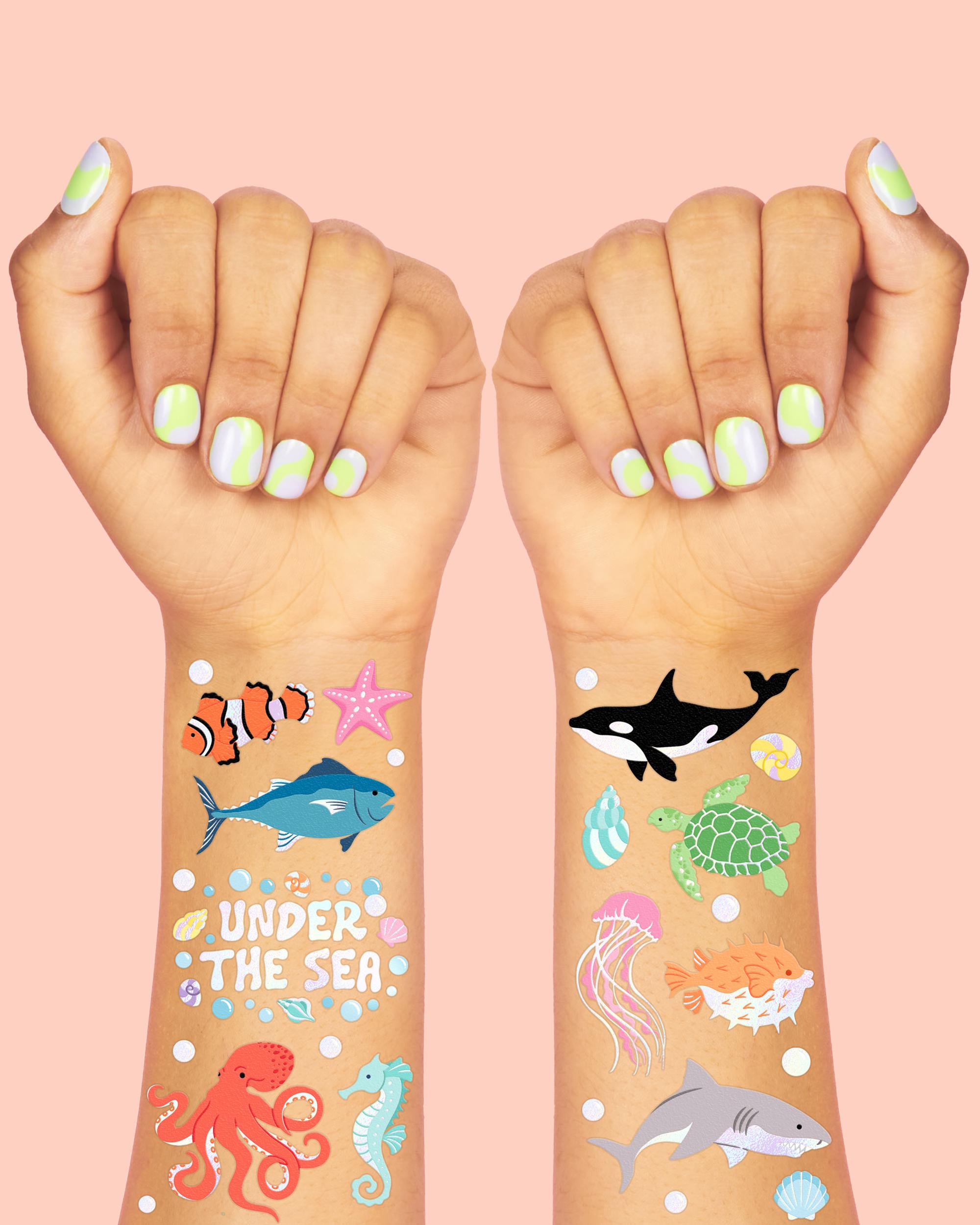 Xo, Fetti Underwater Sea Creature Temporary Tattoos - 64 Styles | Ocean  Animal Birthday Party, Aquarium Activity, Fish Tats, Kids Bday Decor - Etsy, image size:2000x2500