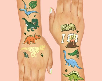 72 - Temporary Dinosaur Tattoos - Birthday Party Carnival Games