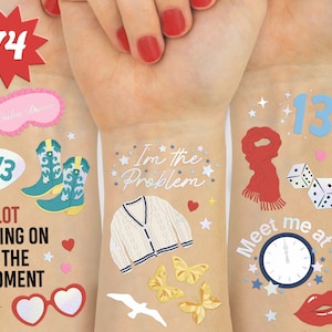 xo, Fetti Era's Party Temporary Tattoos - 74 Iridescent Pcs | Bachelorette Decor, Bday Girl Accessory, Karma Theme Favor, Cute Lover Gift