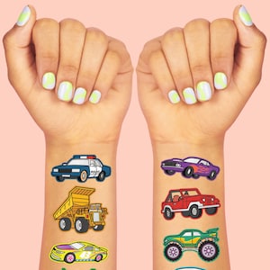 Cars and Trucks Temporary Tattoos for Kids - 42 Glitter Styles ...