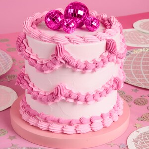 Xo, Fetti Disco Ball Mini Cake Toppers – 4-Piece Set (0.75”, 1”, 2”) For Birthday, Bachelorette, Party Decor