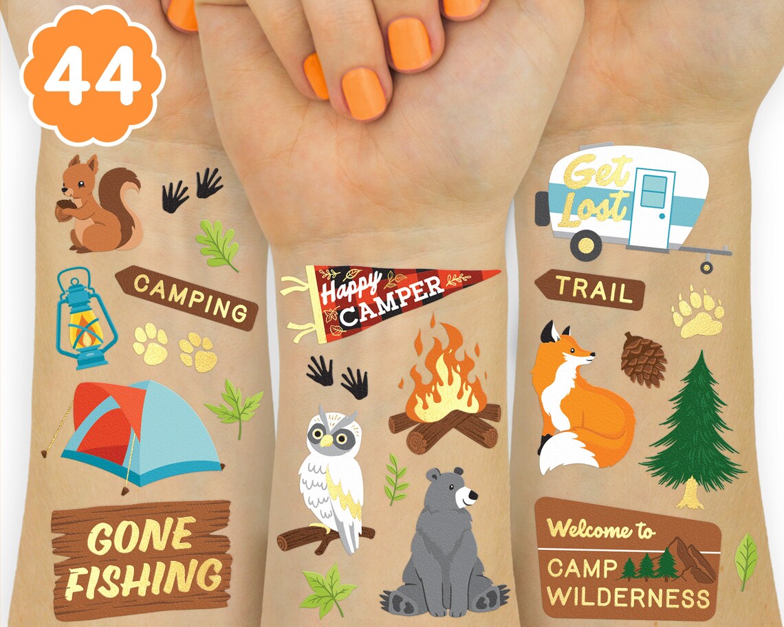 Camping Temporary Tattoos