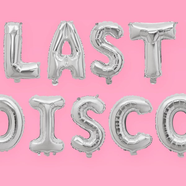 Last Disco 70s Bachelorette Party Decorations - Last Disco 16" Silver Foil Balloons + Bridal Shower, Bride to Be, Disco Ball, Groovy, Space