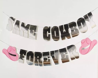 xo, Fetti Same Cowboy Forever Foil Banner - 5 Ft. | Bachelorette Party Decoration, Western Photo Booth, Last Rodeo Supplies, Bridal Shower