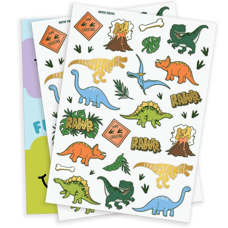 Dinosaur Temporary Tattoos Kids Temporary Tattoos Dinosaur Etsy