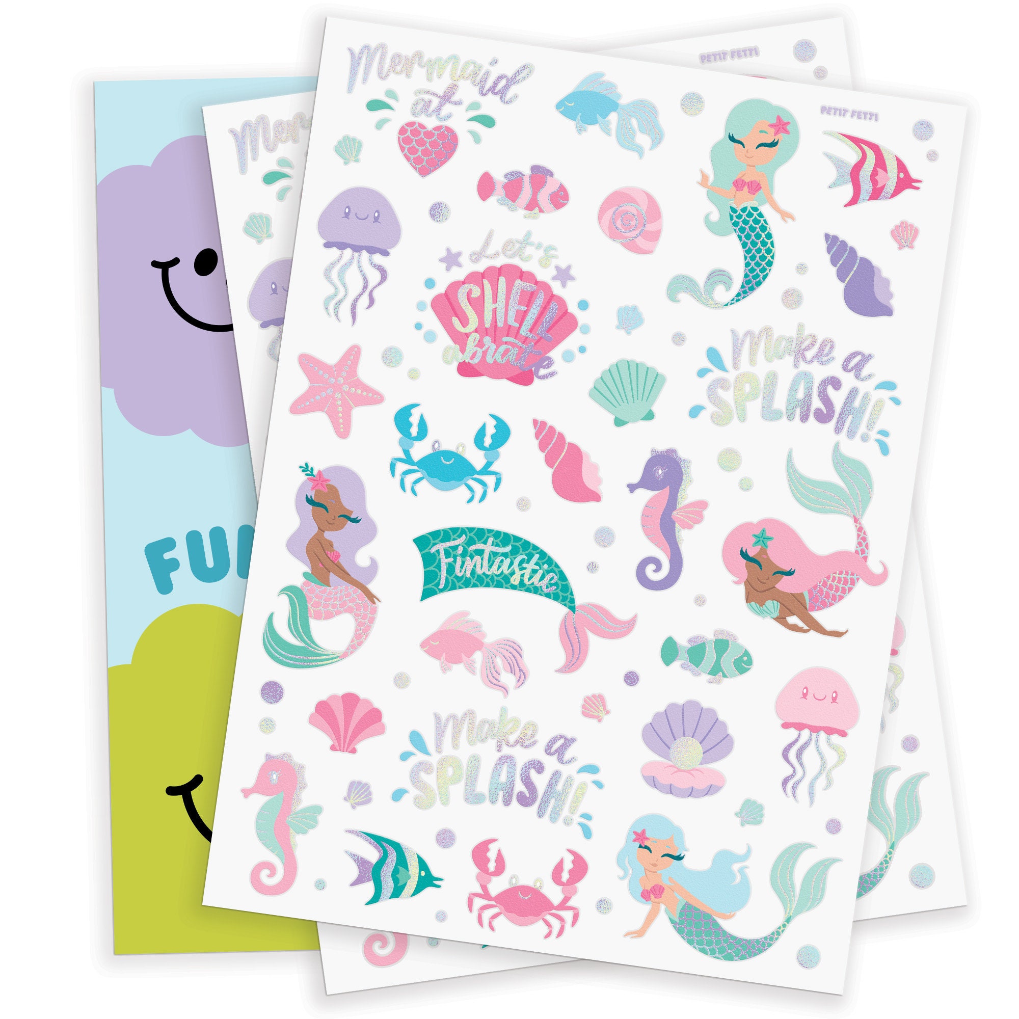 Under the Sea Mermaid Temporary Tattoos 56 Glitter Styles - Etsy