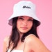 xo, Fetti Bride Bucket Hat - White, Black Embroidered Cotton Sun Hat, Bachelorette Gift, Party Favor, Cool Bach, Bridal Shower, 90s