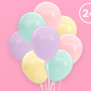 Pastel Birthday Balloon Set - 24 pk, 12&quot; | Bachelorette Party Decorations, Garden Bridal Shower, Birthday Party, Pastel Baby Shower