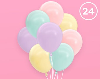 Pastel Birthday Balloon Set - 24 pk, 12&quot; | Bachelorette Party Decorations, Garden Bridal Shower, Birthday Party, Pastel Baby Shower