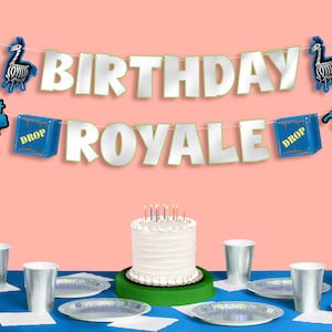 xo, Fetti Birthday Royale Banner, 5.5 Ft. | Gaming Decorations, Kids Video Game Party Garland, Happy Bday Sign, HBD Gamer Backdrop