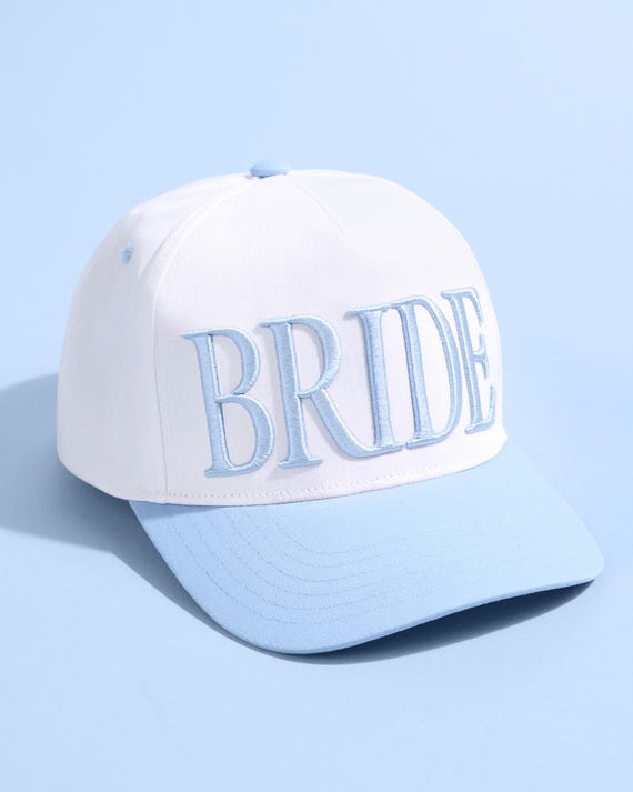White Cotton Twill Bride Trucker Hat Bridal Headwear Bachelorette Party Top Headwear Bride Hat - Trucker Cap Accessories Gifts for  main image 3