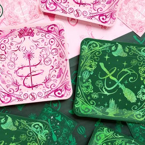 xo, Fetti Pink + Green Witch Paper Plates | 24 pcs | Wizard Party Supplies, Magical Birthday Tableware, Bachelorette Decor, Kids Witch Party