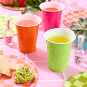 Xo, Fetti Pink, Orange + Green Plastic Cups - 50 Disposable 16oz Cups ...
