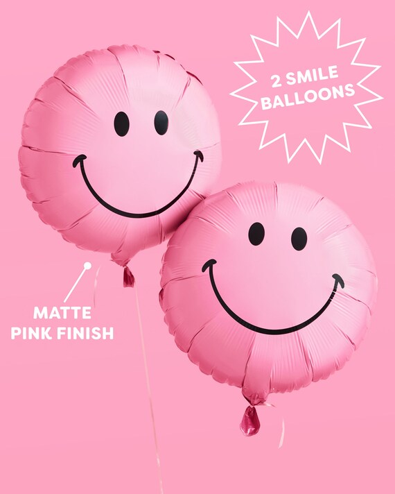 Pink Smile Balloons 2 pc Birthday Party Decorations Groovy