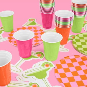 Xo, Fetti Pink, Orange + Green Plastic Cups - 50 Disposable 16oz Cups ...
